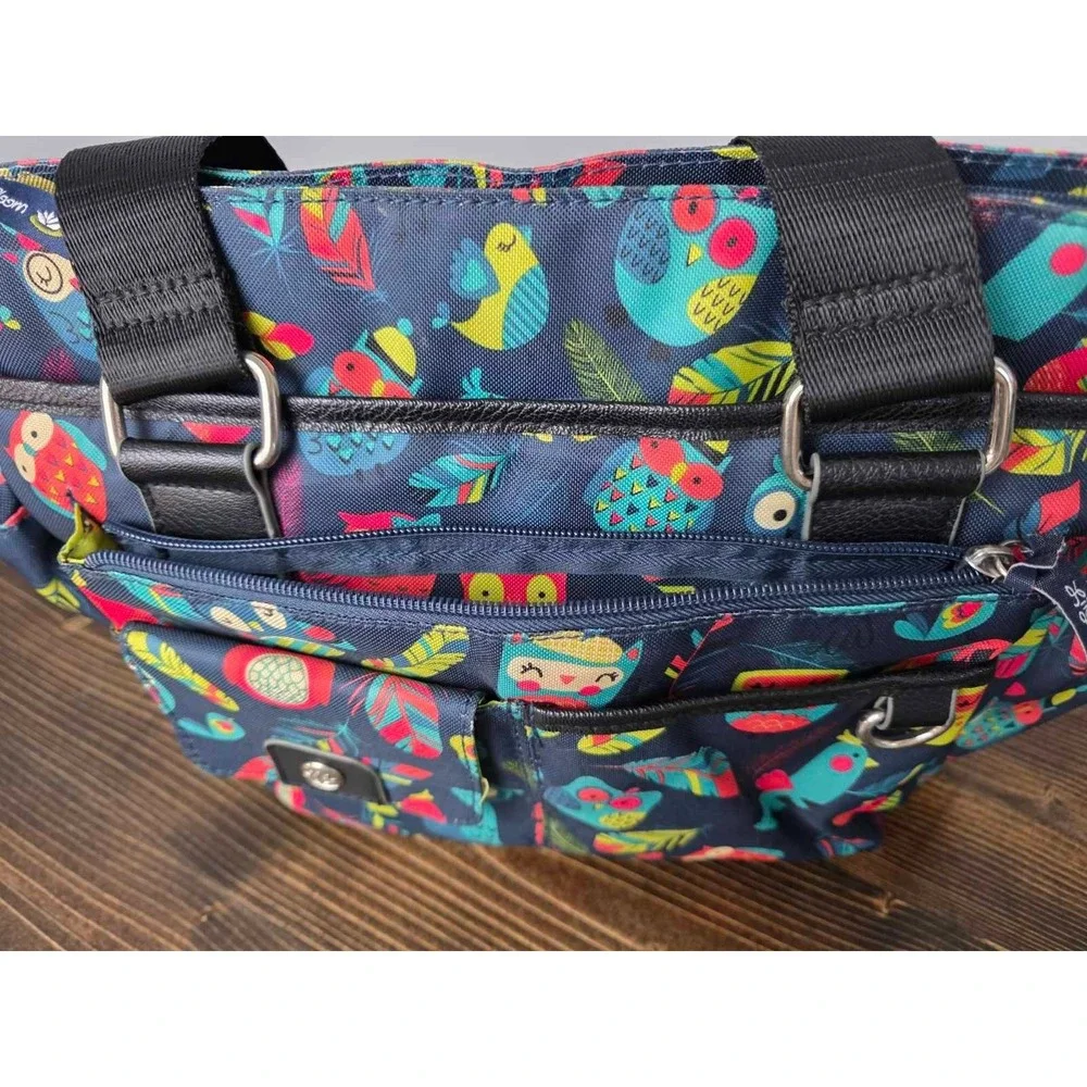 Lily Bloom Shoulder Bag Purse Owls Birds Colorful‎ Multicolor Satchel Handbag